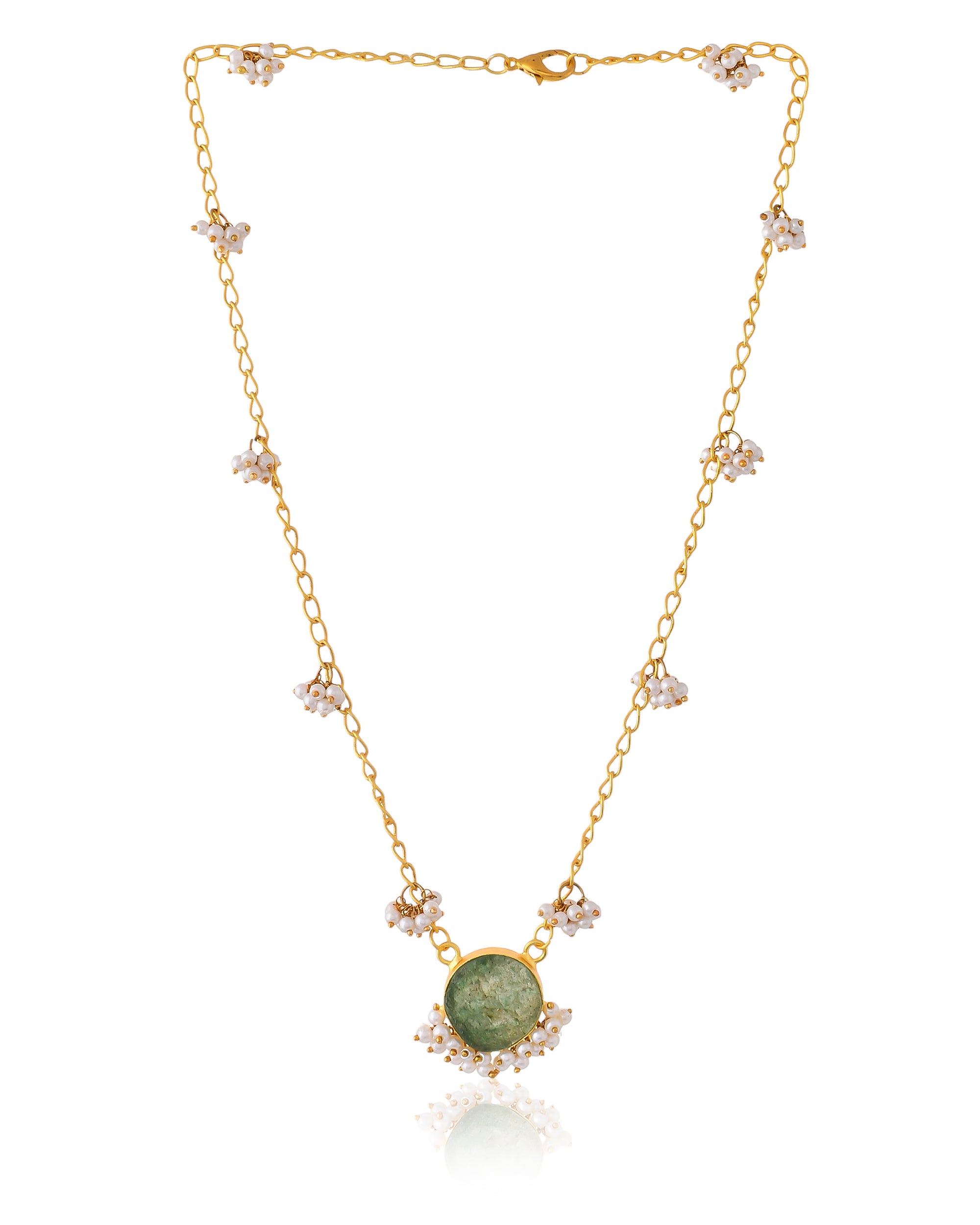 DELICATE GREEN ROCK PENDANT